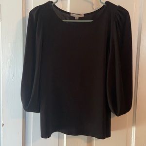 Black Quarter Sleeve Shirt Green Envelope Size M Gently Used Puff Sleeves